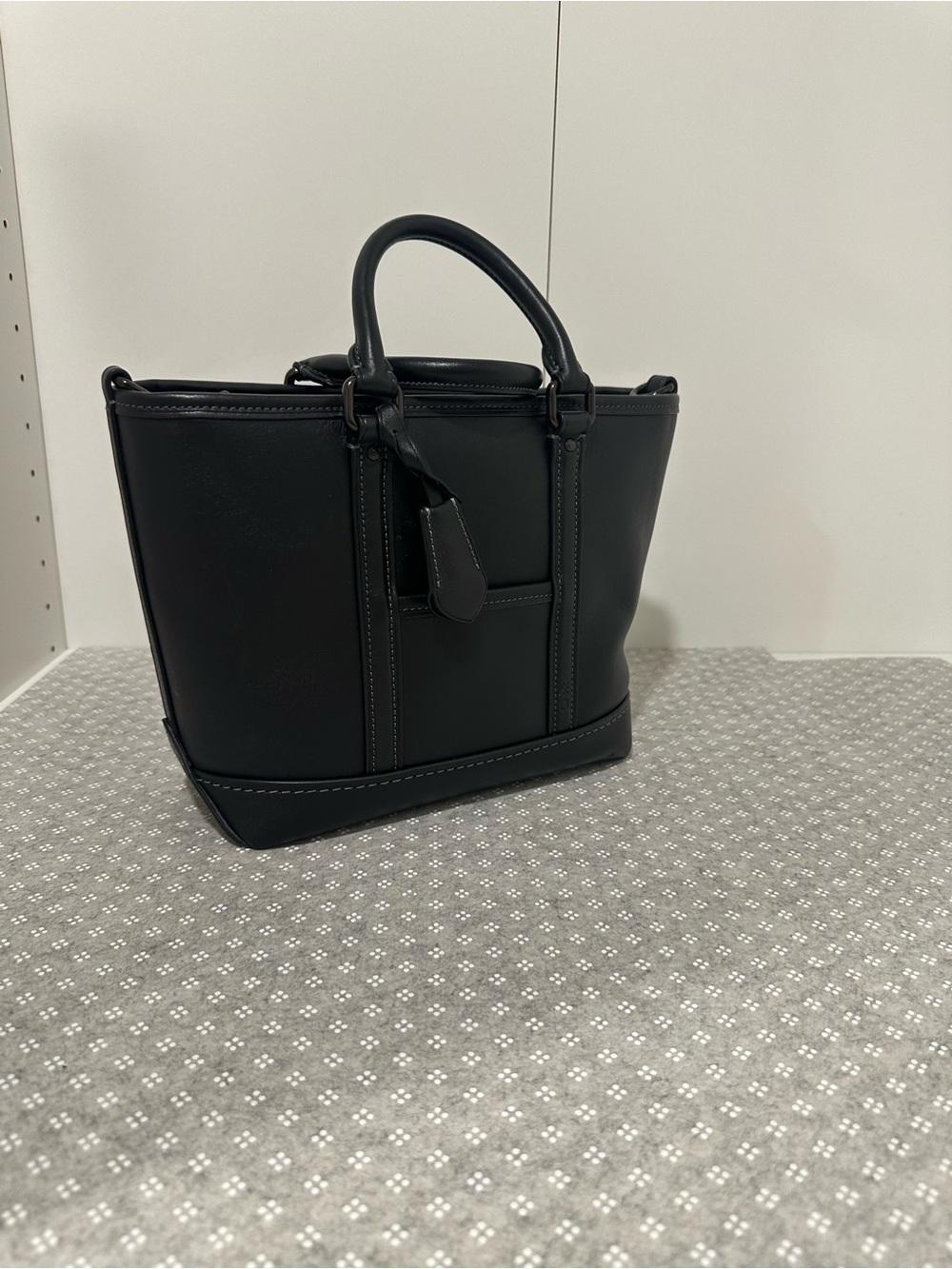 Coach Black Leather Structured Tote